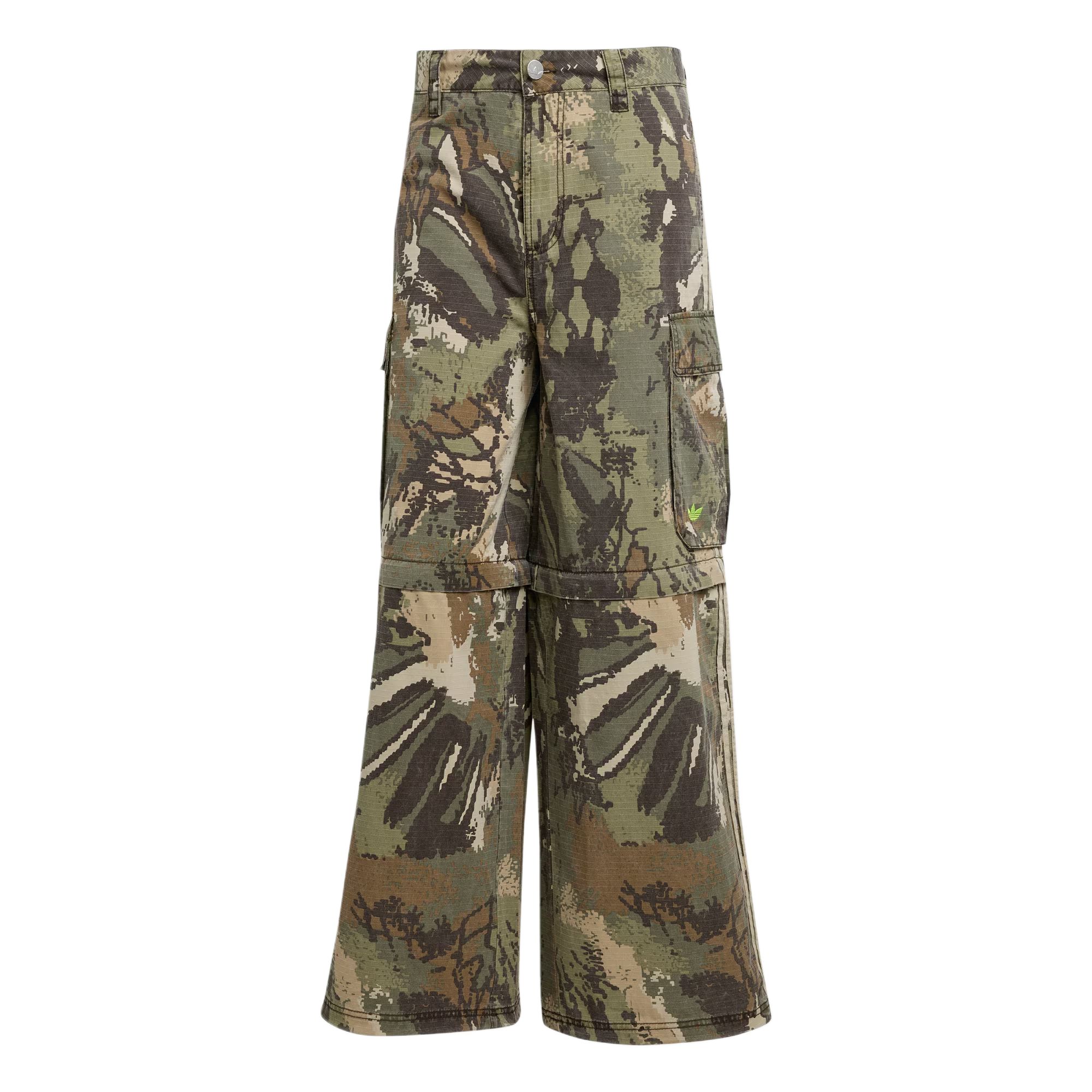adidas Originals Zip-Off Cargo Pants Green - Relaxed Fit Workwear Stylish KD2254