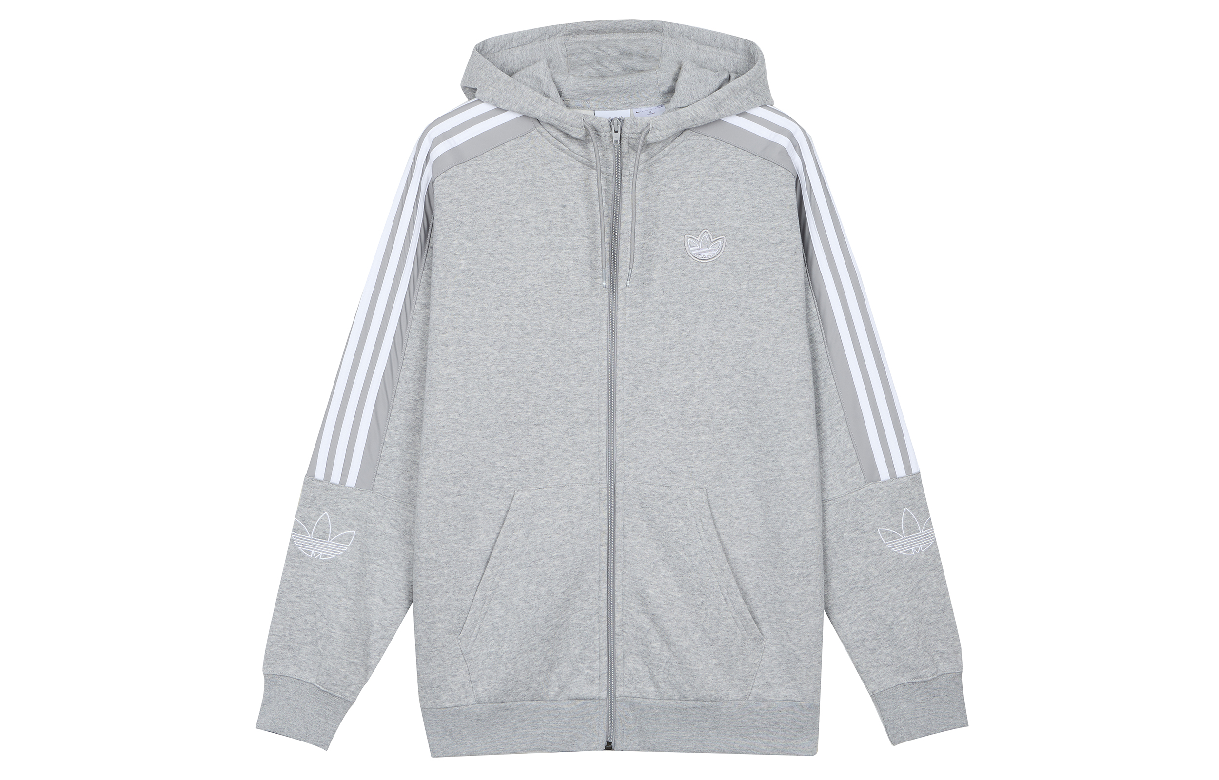adidas Originals Zip Up Hoodie Gray - 3-Stripes Full-Zip Jacket ED4694