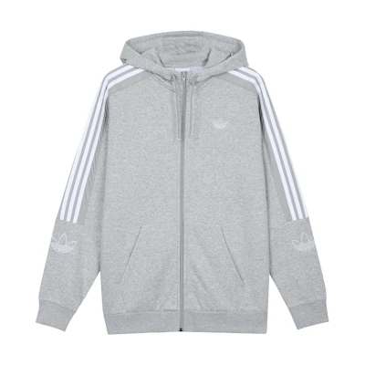 adidas Originals Zip Up Hoodie Gray - 3-Stripes Full-Zip Jacket ED4694