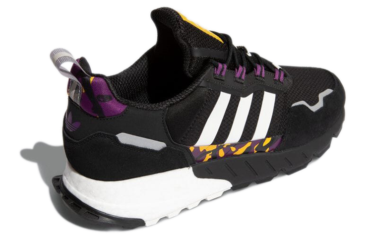 Shop adidas originals ZX 1K Boost 舒適透氣運動鞋 黑紫 男女款