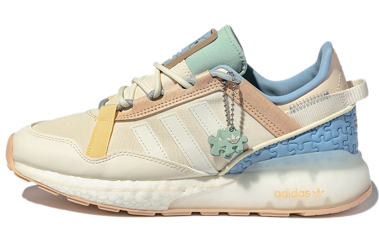 adidas originals Unisex ZX 2K Boost Pure Low-Top Running Shoes Beige/Yellow GZ3416