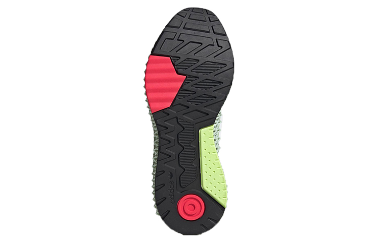 Shop adidas Originals ZX 4000 4D 耐磨低筒跑步鞋 灰綠