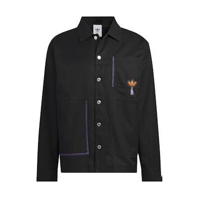 adidas Origins Series Black Logo Embroidered Printed Long-Sleeve Jacket Unisex IK8659