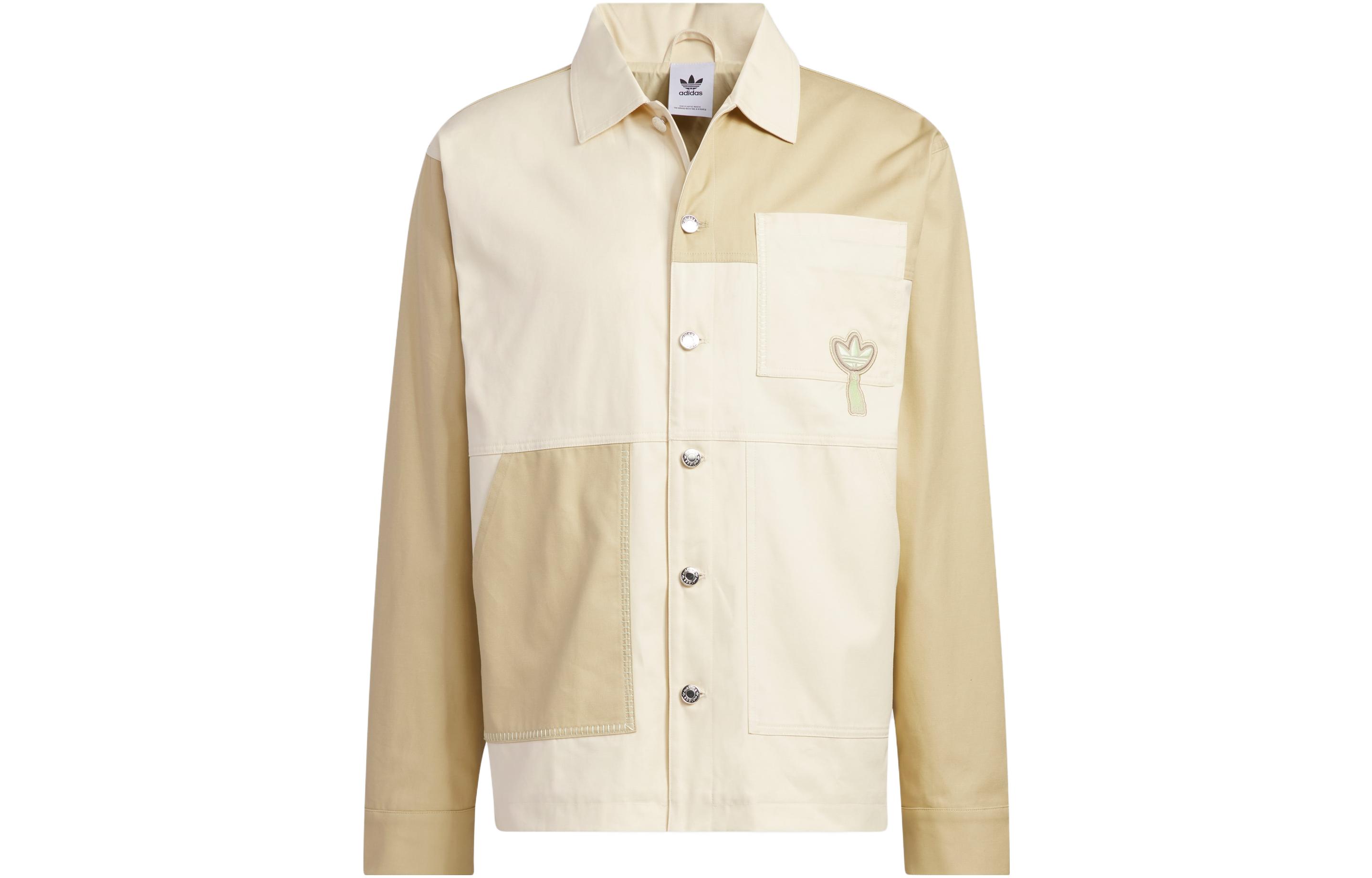 adidas Origins Series Logo Embroidery Utility Jacket Khaki Brown Unisex Style IK8660