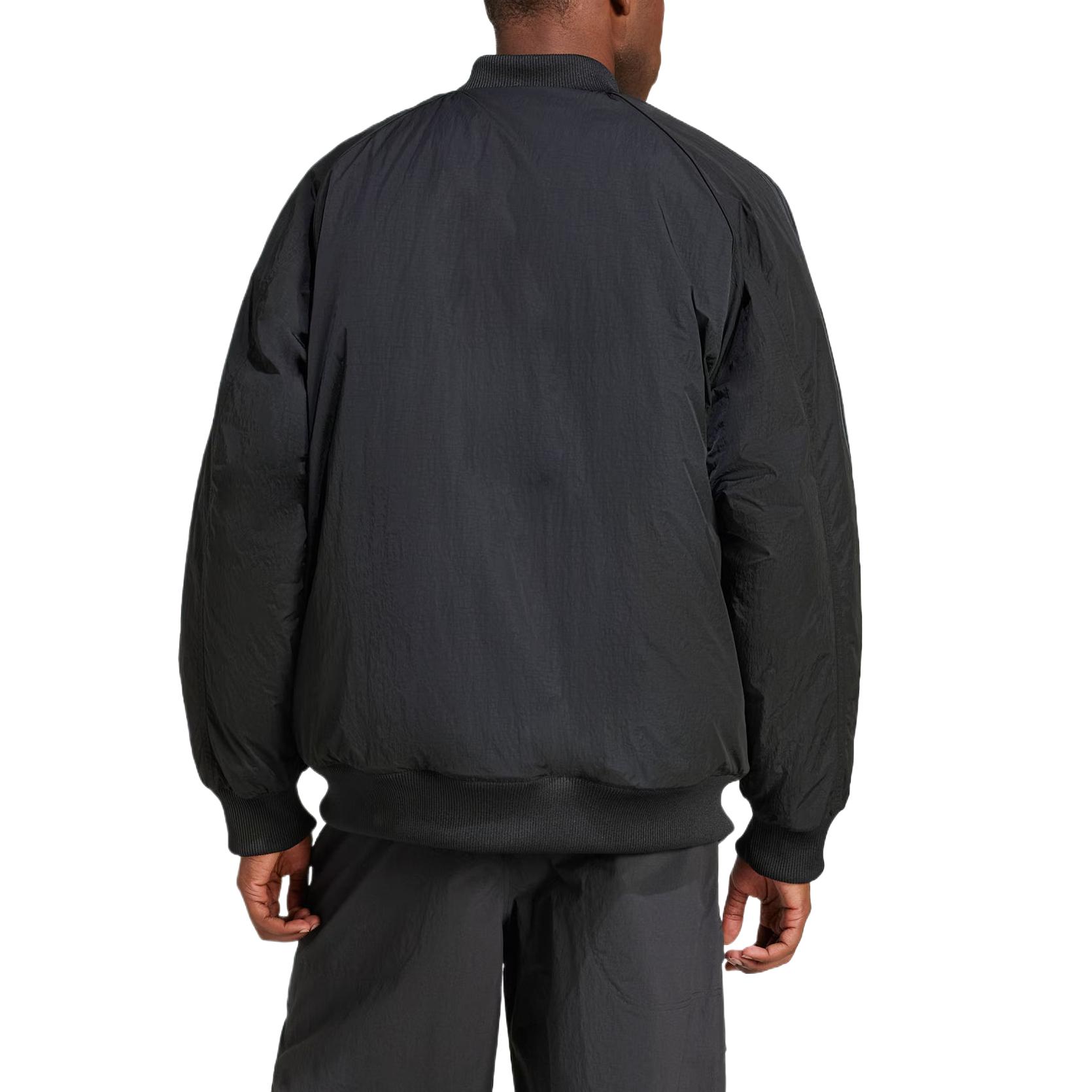 Shop adidas OS Bomber Jaket Santai Retro Loose Fit Tahan Angin Hitam. JC7546