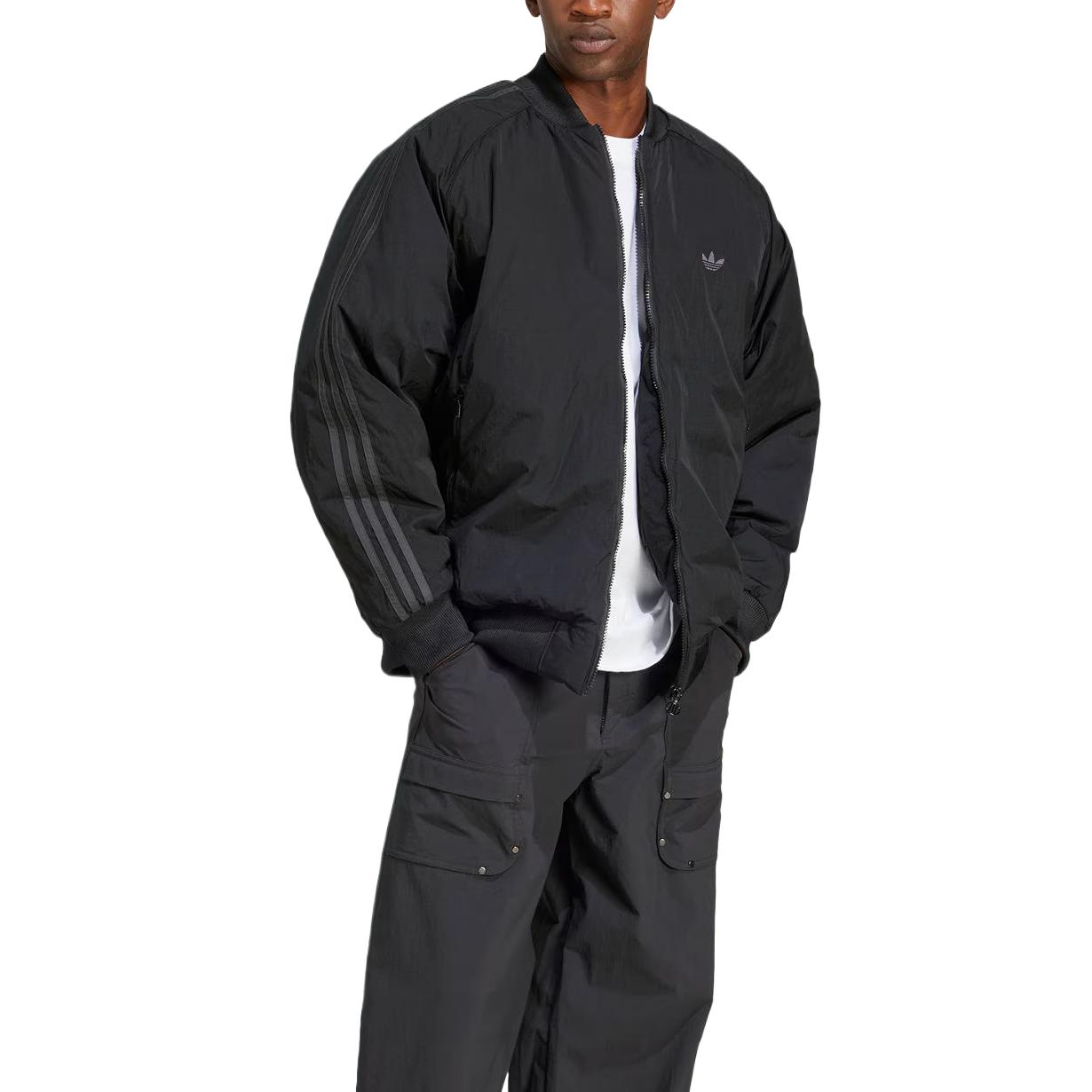 Purchase adidas OS Bomber Jaket Santai Retro Loose Fit Tahan Angin Hitam. JC7546