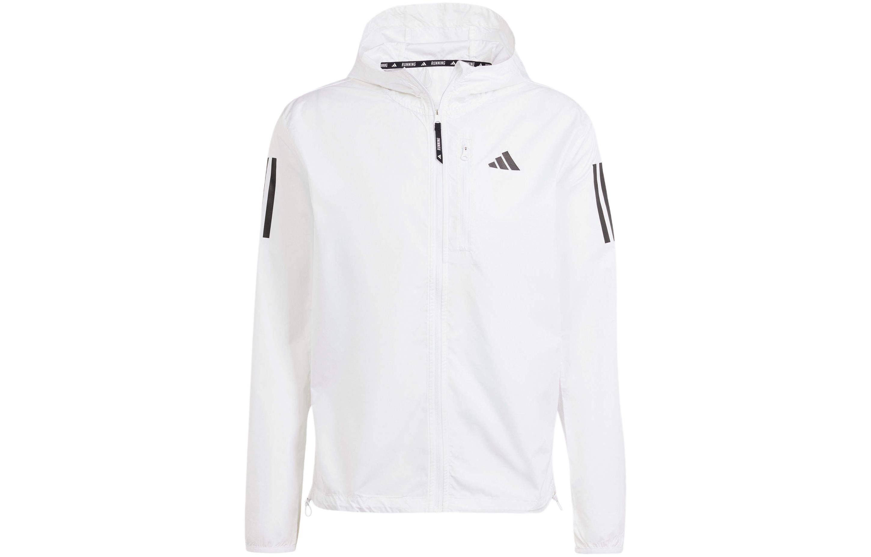 adidas OTR B Three Stripes Printed Zip Hoodie Jacket White IK7433