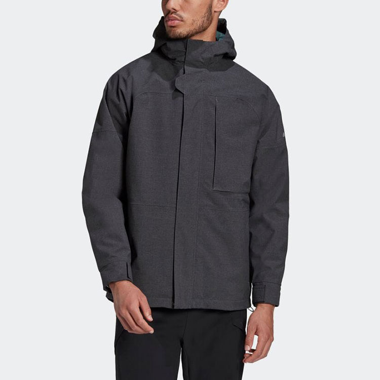 Shop adidas Outdoor 3-in-1 Logo Hooded Jacket Black GE9893