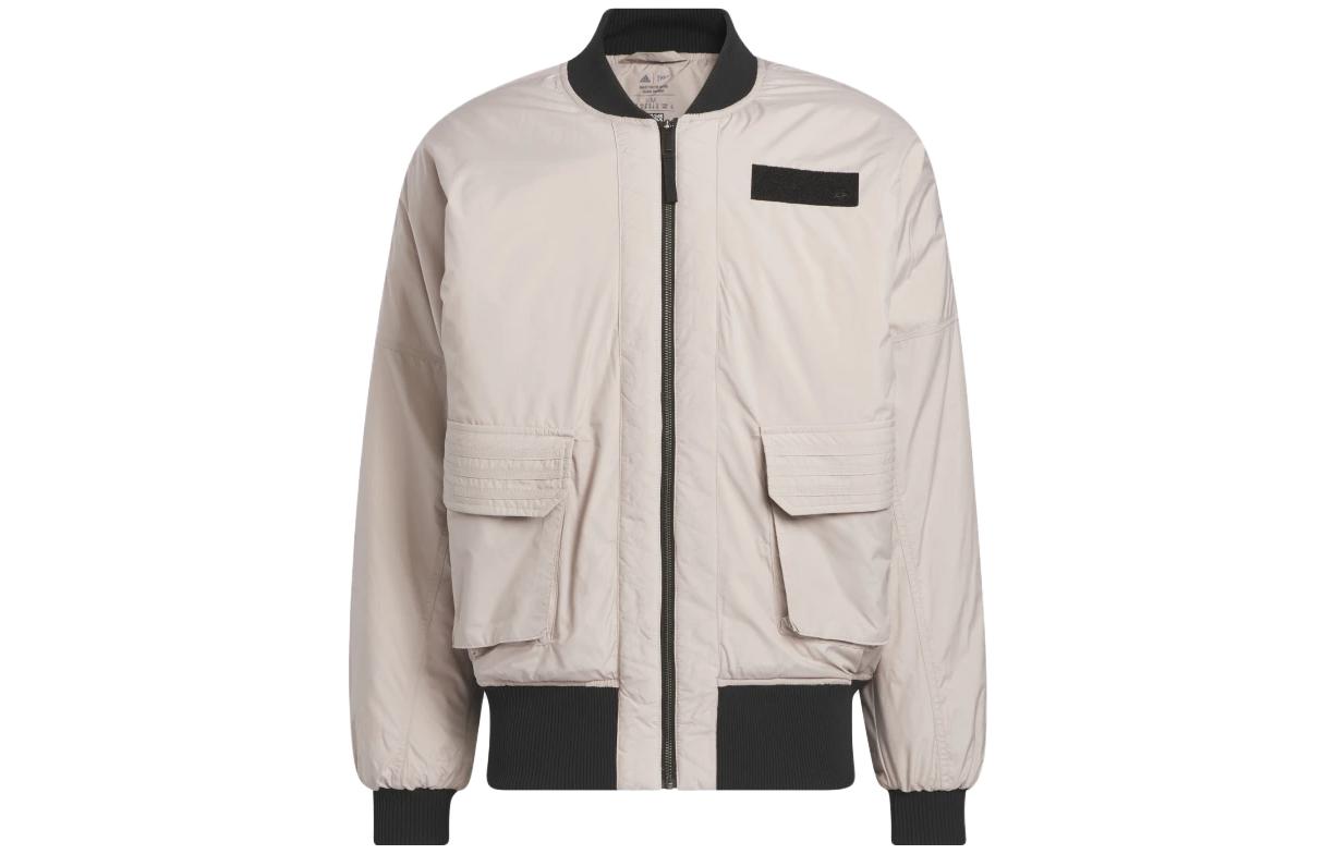 adidas Outdoor Casual Full-Zip Jacket Grayish Brown HR6982