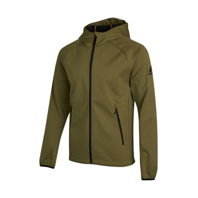 adidas Outdoor Fleece-Lined Logo Hoodie Jacket Winter Olive Green H13801