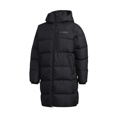 adidas Outdoor Hooded Mid-Length Down Coat Winter Black EH4983