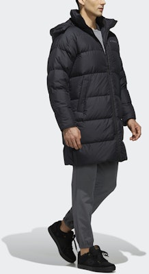 adidas Outdoor Hooded Mid-Length Down Coat Winter Black EH4983 Sizing adidas Outdoor Hooded Mid-Length Down Coat Winter Black EH4983