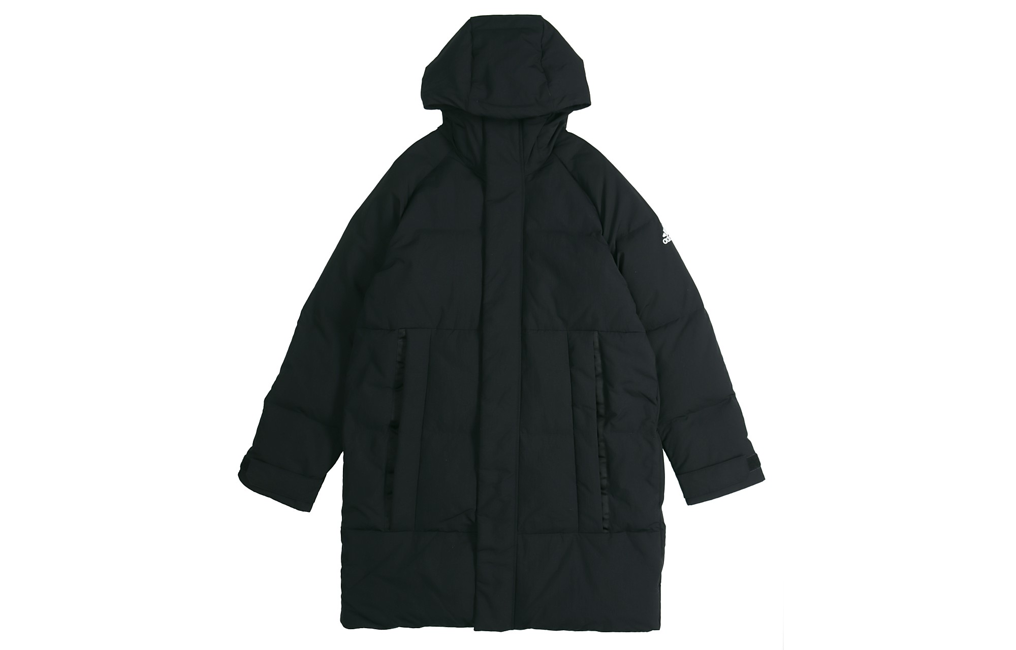 adidas Outdoor Long Hooded Down Jacket, Black, Winter Warmth FT2488