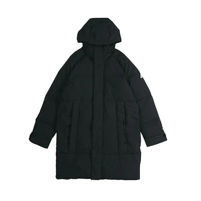 adidas Outdoor Long Hooded Down Jacket, Black, Winter Warmth FT2488
