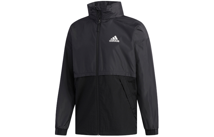 adidas Outdoor Patchwork Logo Casual Sports Jacket Black FM7516