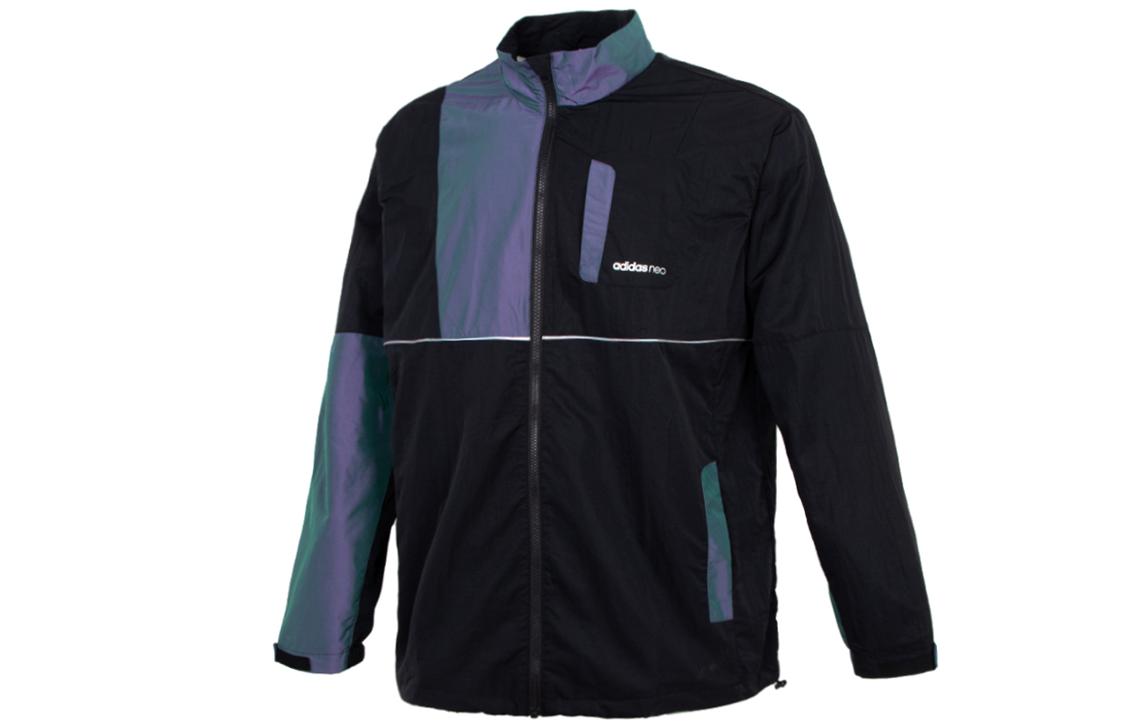 adidas Outdoor Retro Patchwork Stand Collar Jacket - Black HE7948