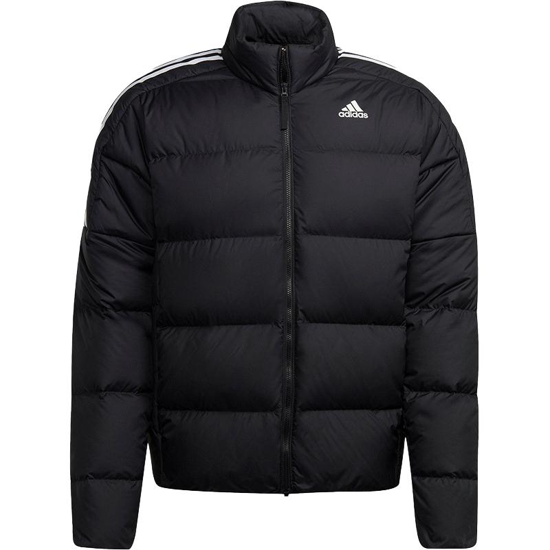 adidas Outdoor Sports Black Puffer Down Jacket with Stand Collar. GT9145
