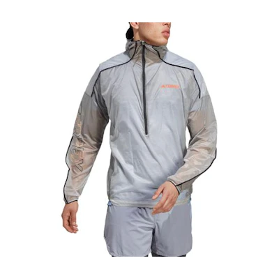 adidas Outdoor Trail Running Hooded Jacket Silver Gray HT9408