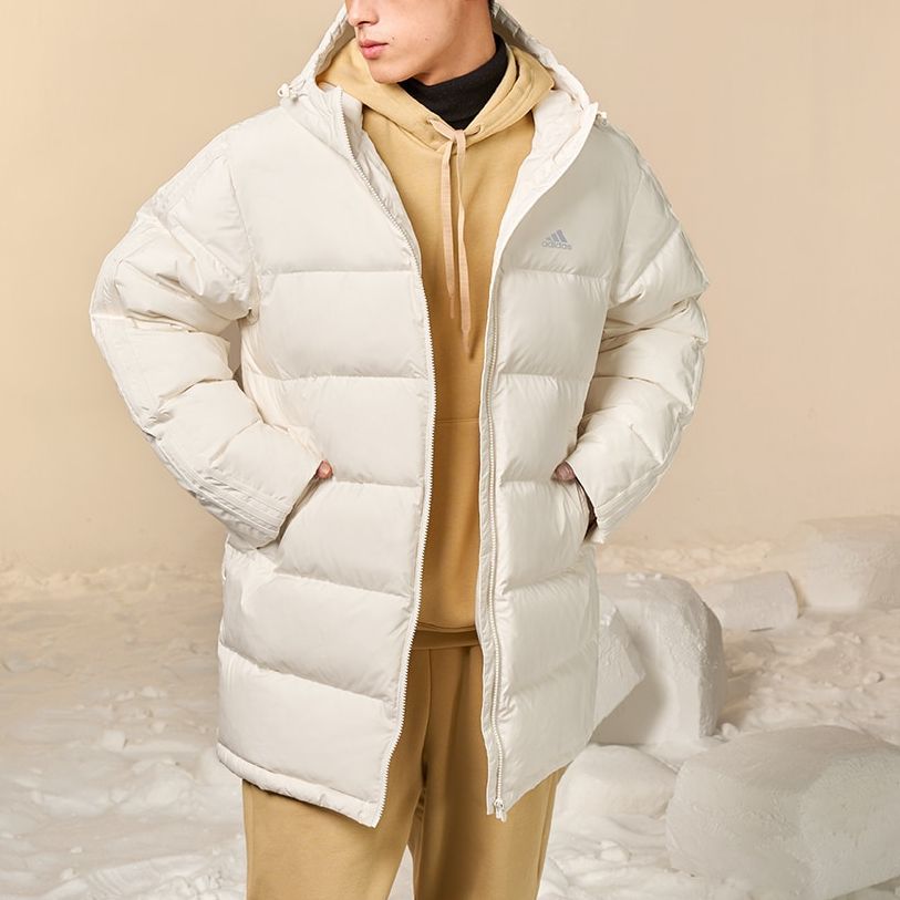 Lookbook Chaqueta Capucha Unisex adidas Outdoor Plumón Blanco Crema. IK2393