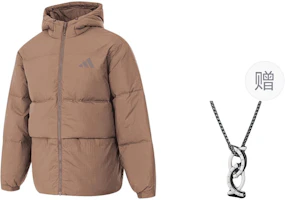 Order adidas Outdoor Unisex Logo Puffer Jacket Brown (Includes Necklace). JG5943
