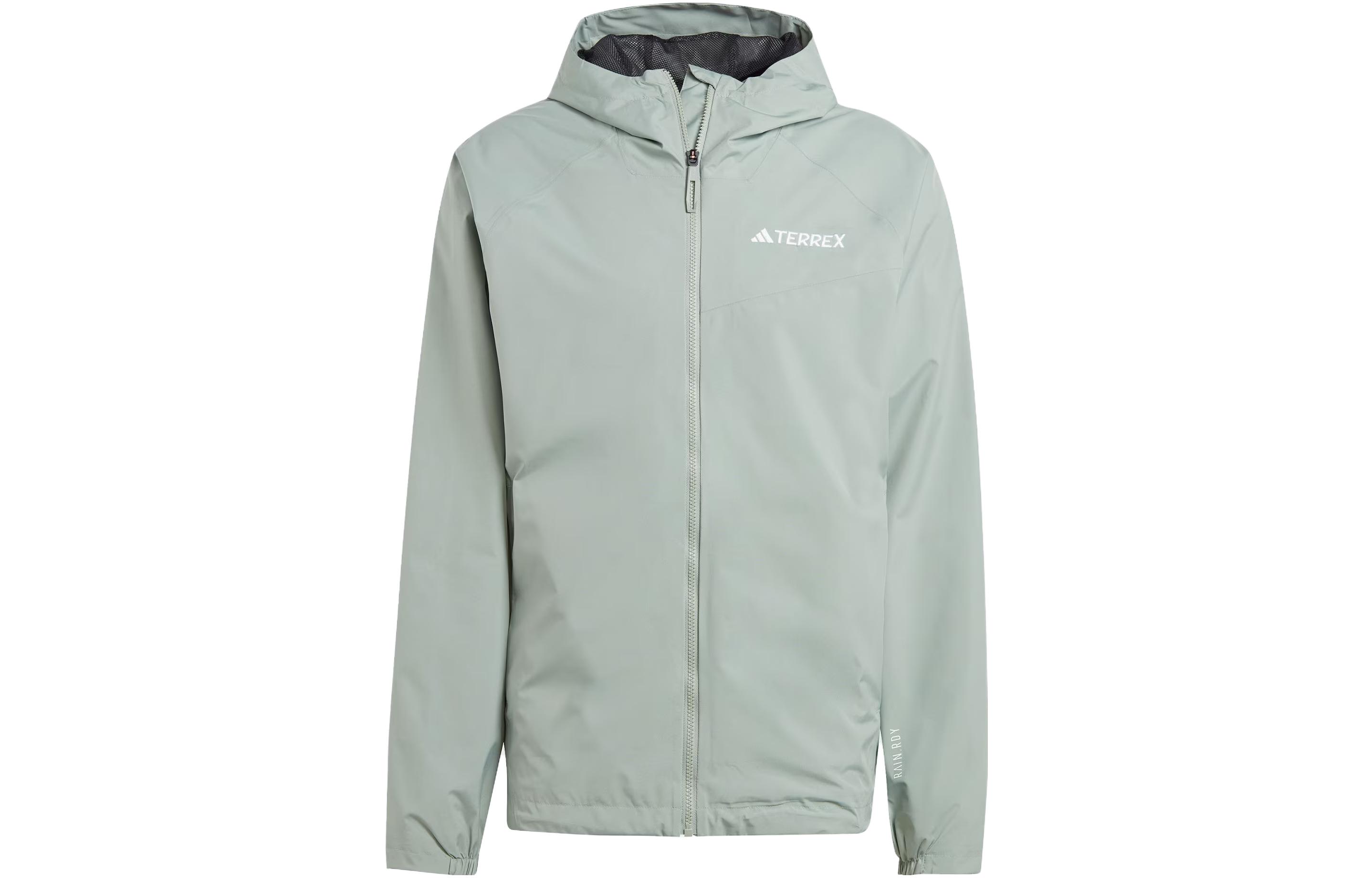 adidas Outdoor Waterproof Windproof Jacket Silver Gray Green IN4771