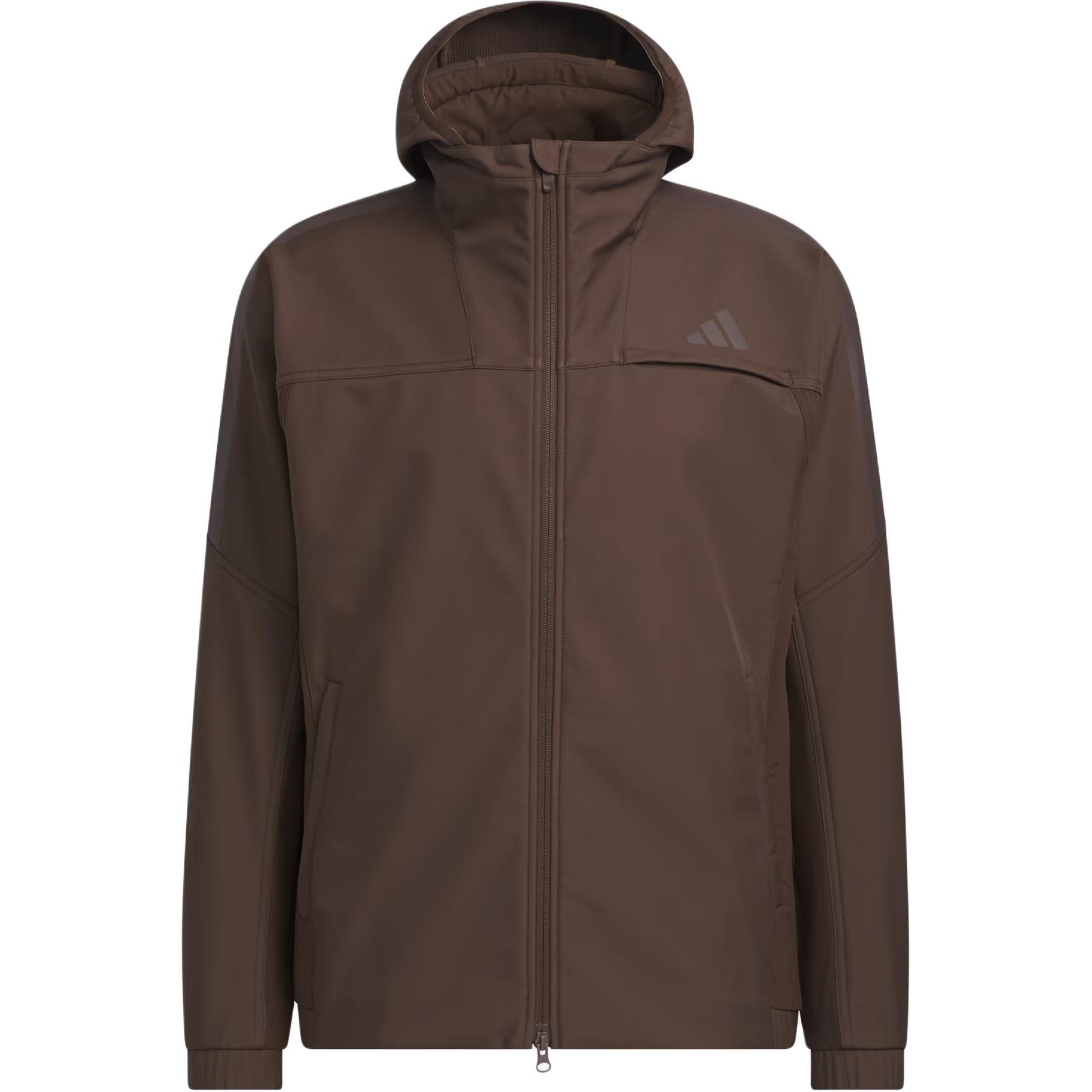 adidas Outdoor Windproof Striped Fleece-Lined Hooded Jacket KG5180