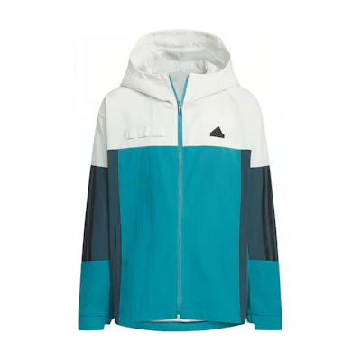 adidas Outdoor Windproof Water-Resistant Hooded Jacket - Arctic Blue/Plaster White JC6912