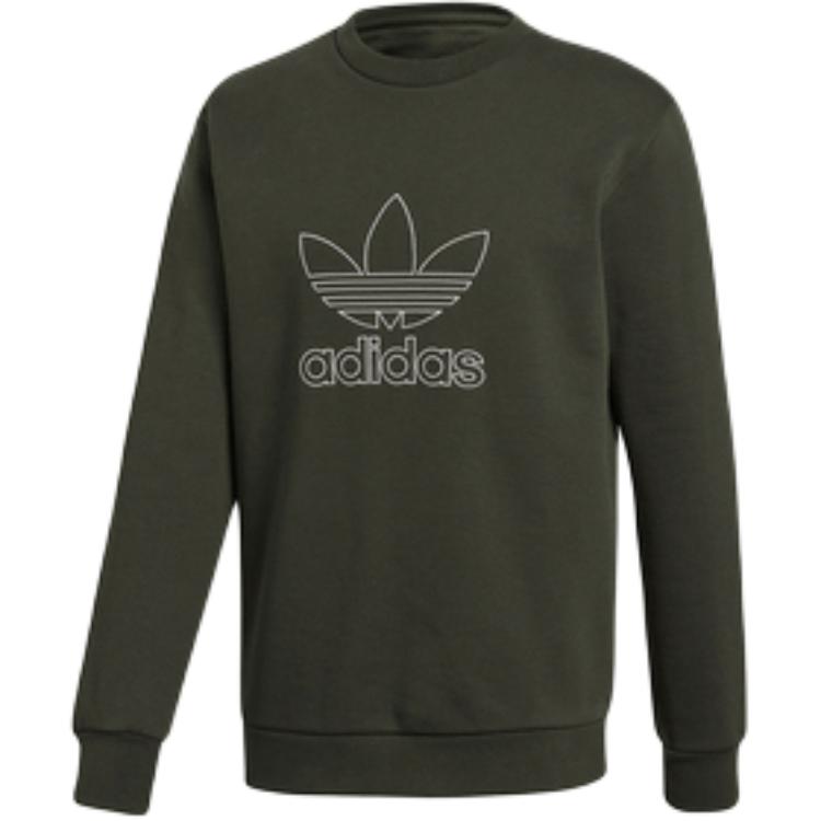 adidas Outline Crew Pullover Sweatshirt Green () DH5762