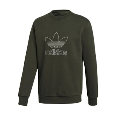 adidas Outline Crew Pullover Sweatshirt Green () DH5762