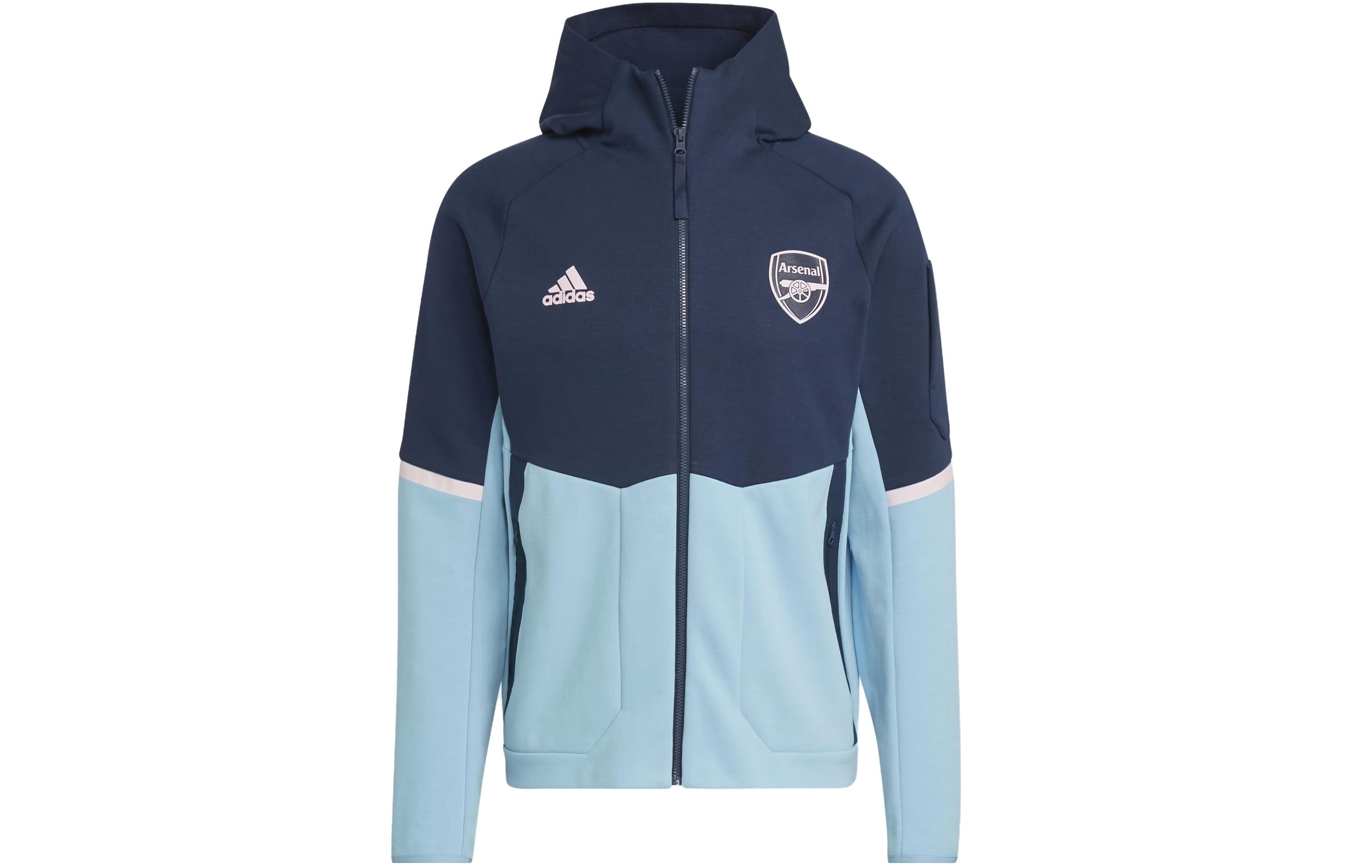adidas Oversized Logo Printed Zip Hoodie Jacket - Colorblock Design HF4030