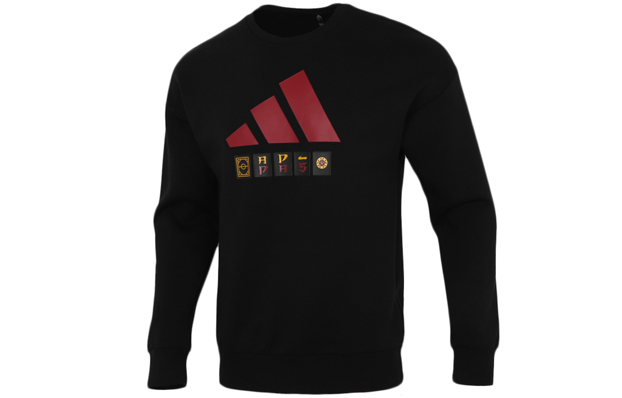 adidas Oversized Logo Pullover Sweatshirt Black Casual Wear H39214