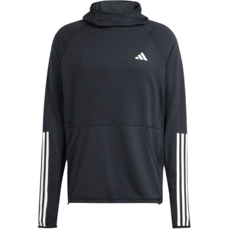 adidas Own The Run 3-Stripes Hoodie Black Sweatshirt - Comfort & Style IK4984