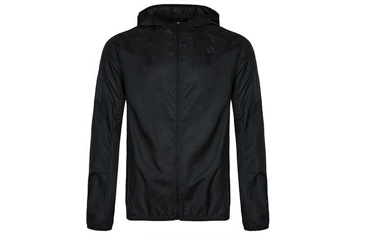 adidas Own The Run Black Running Jacket with Hood Casual Sportswear DN8763