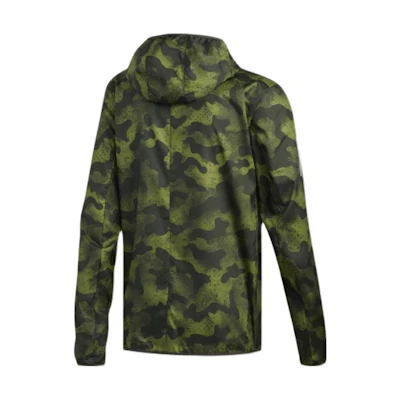 adidas Own the Run Camo Zip-Up Hoodie Jacket Green DZ2031