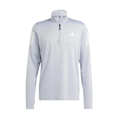 adidas Own The Run Half-Zip Jacket Gray Retro 3-Stripes Track Jacket IN1491
