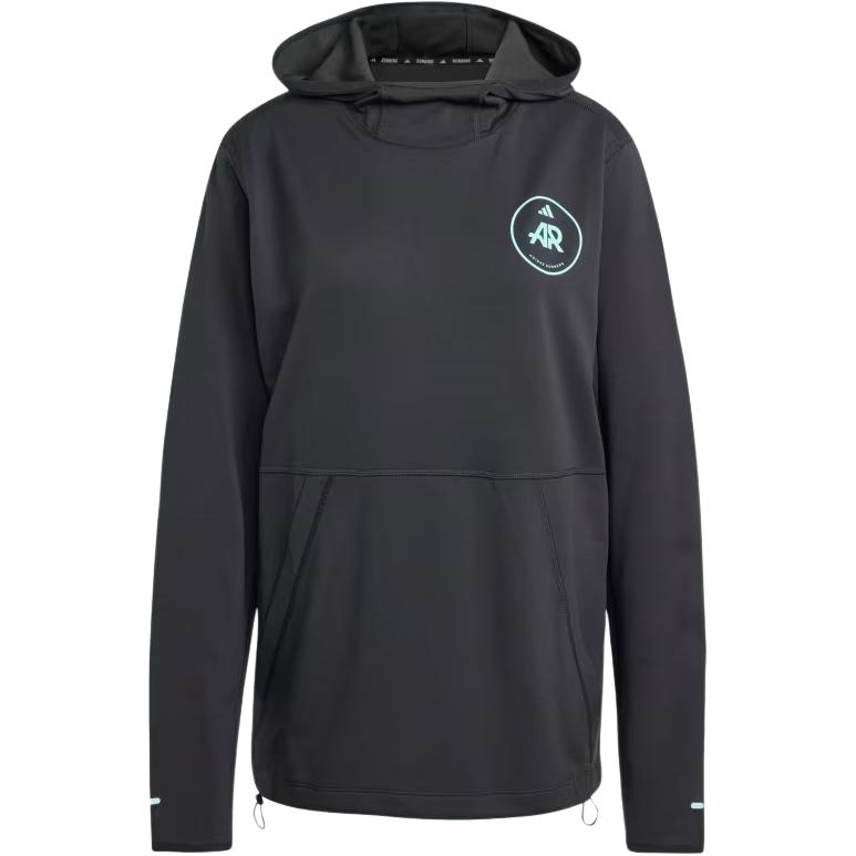 adidas Own The Run Runners Hoodie Gender Neutral Black Printed Pullover IW9274