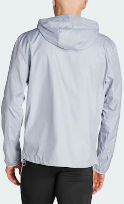 adidas 男款跑步風衣防風透氣輕便外套 銀色 IN1484 Shop adidas 男款跑步風衣防風透氣輕便外套 銀色 IN1484