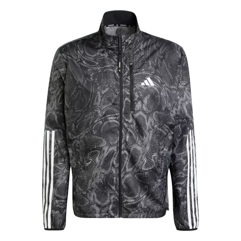 adidas Own The Run WindRDY Striped Logo Retro Track Jacket Black IS9581