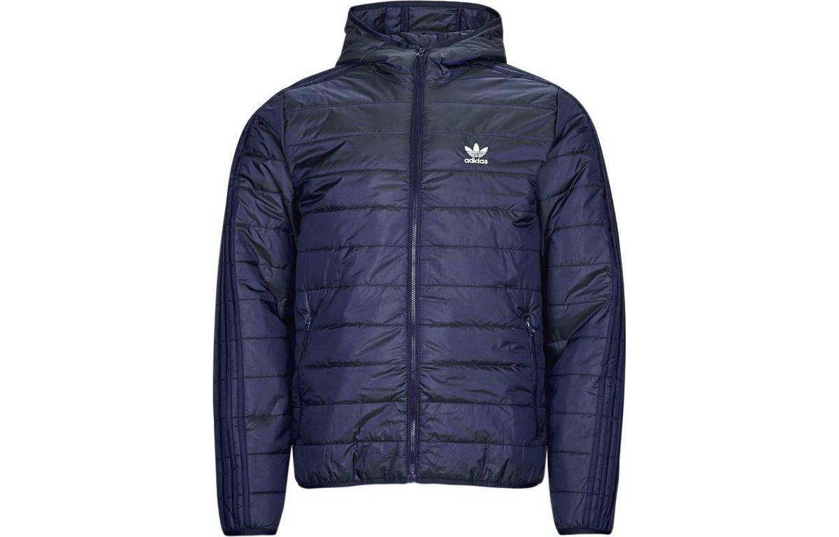 adidas Padded Hooded Puffer Jacket Blue Quilted Down Coat HL9210