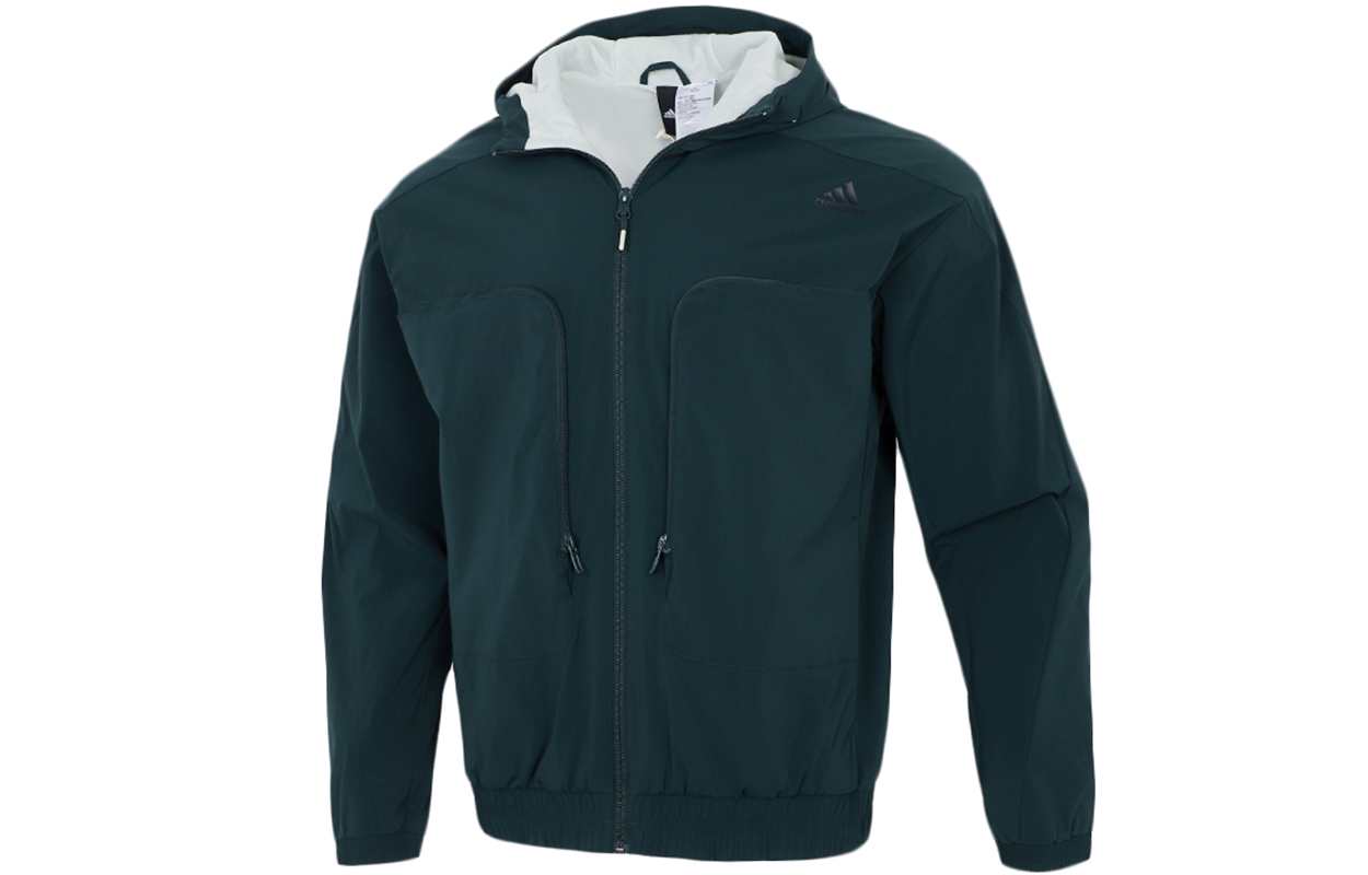adidas Peacock Green Hooded Woven Jacket Casual Wear H38401