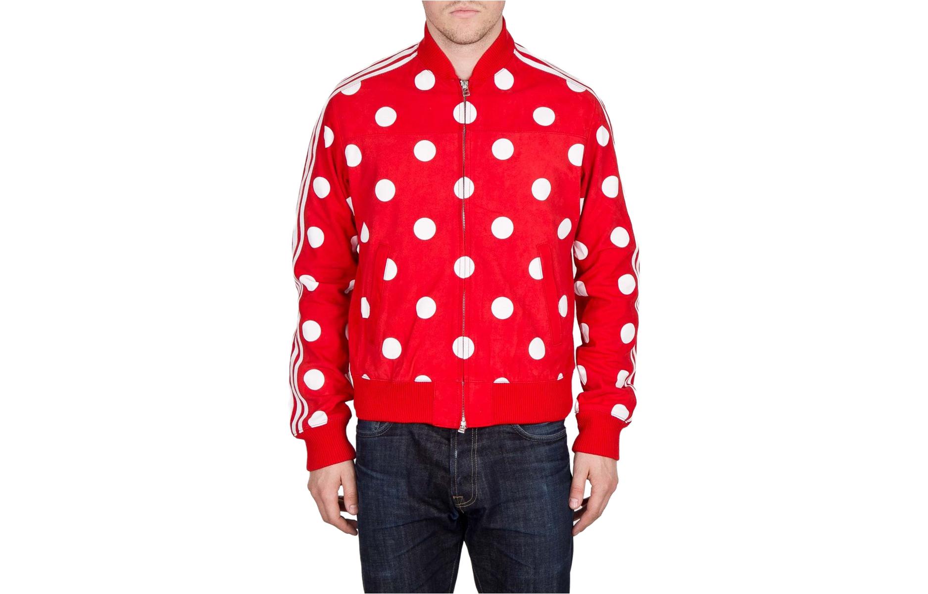 adidas Pharrell Williams Red Polka Dot Track Jacket  Casual Retro Style ab1618