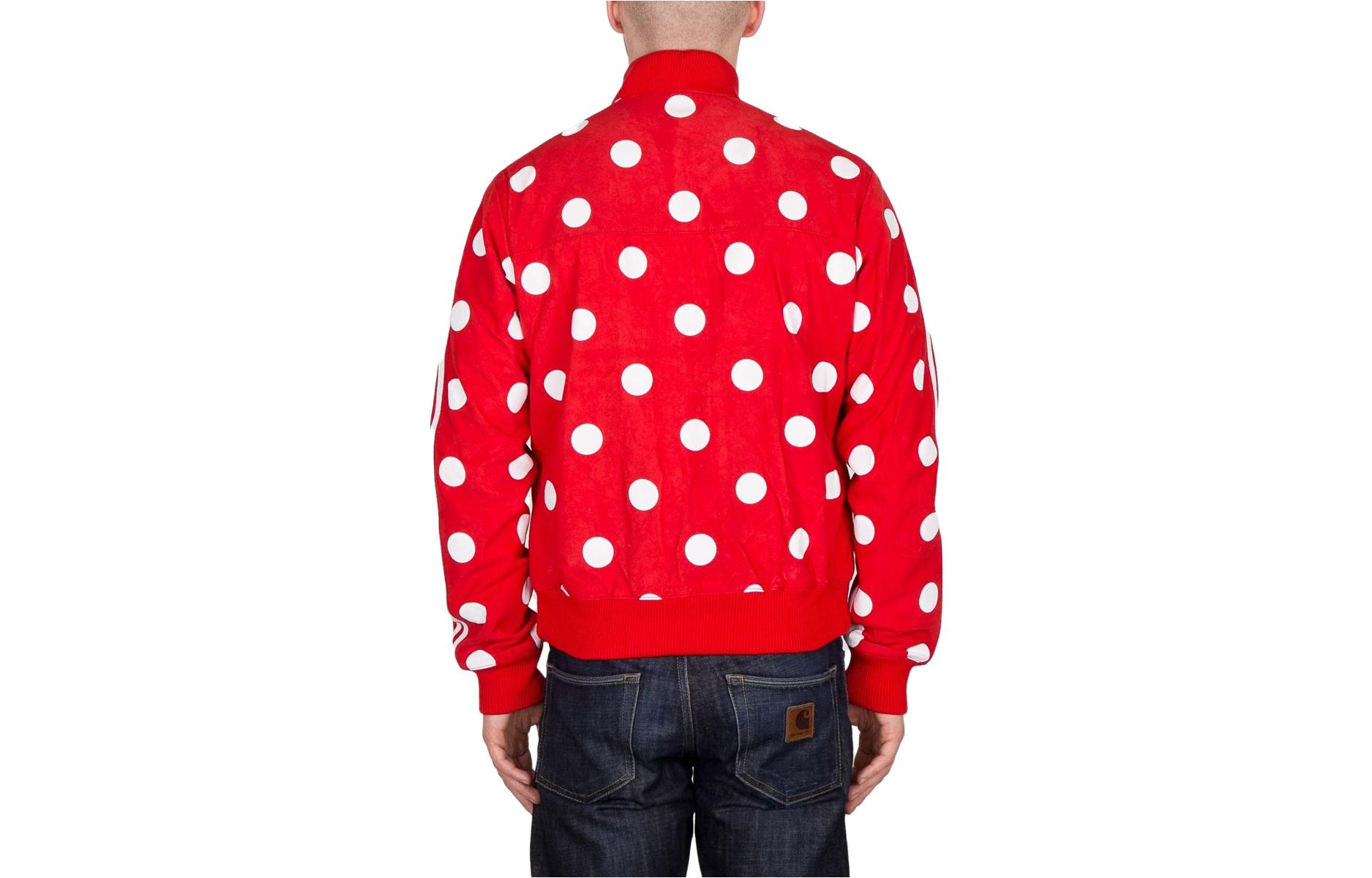 Shop adidas Pharrell Williams 紅色波點運動外套 休閒復古風格 ab1618