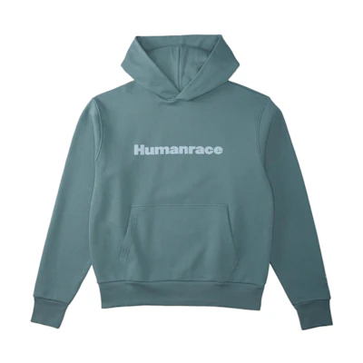 adidas Pharrell Williams Solid Embroidered Hoodie Green Unisex Pullover HI2959