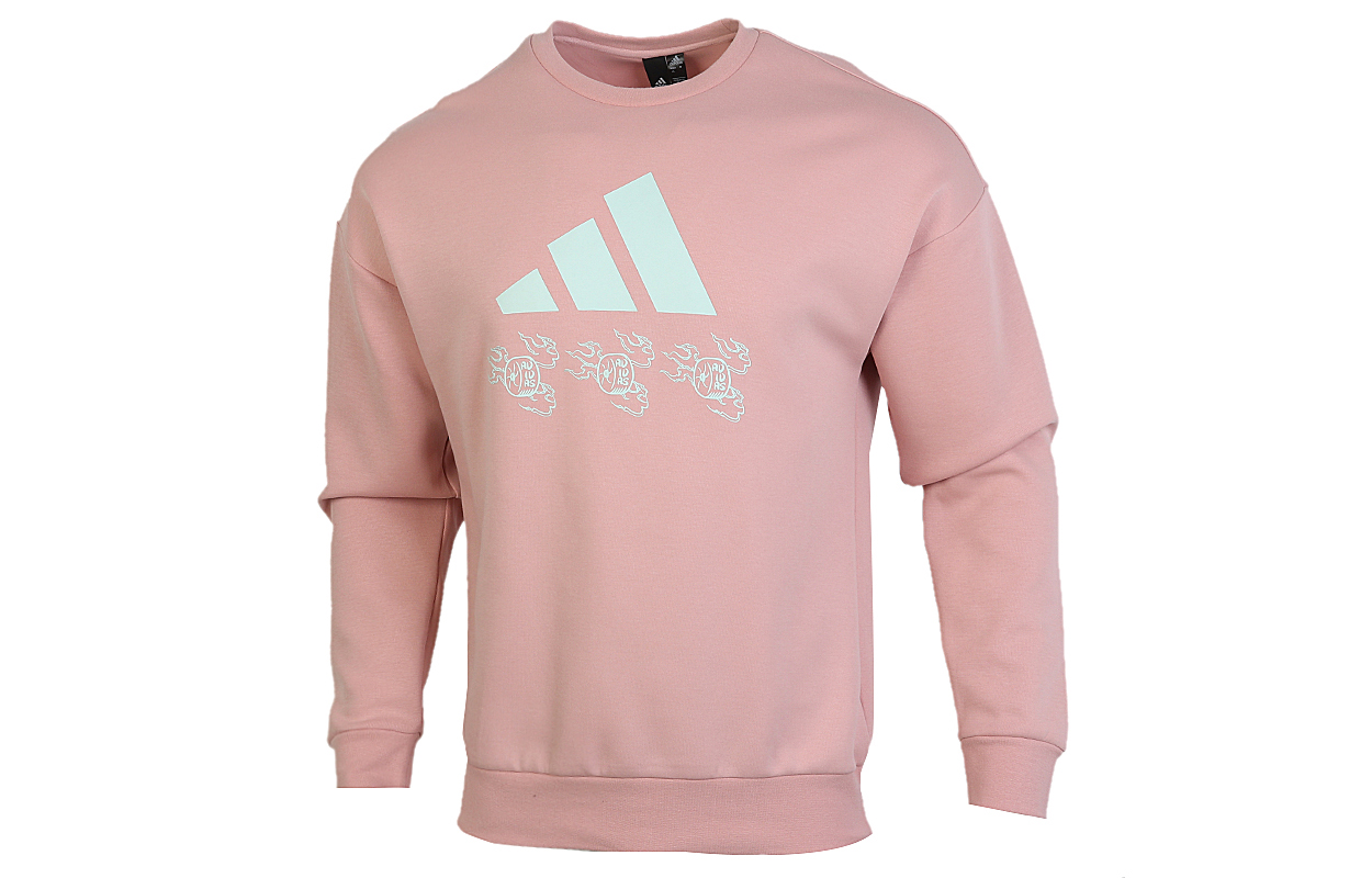 adidas Pink Crewneck Long Sleeve Pullover Sweatshirt GM4447