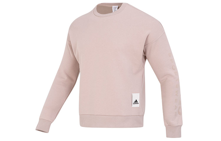 adidas Pink Crewneck Sweatshirt with Logo Print Casual Sports Style IA9362