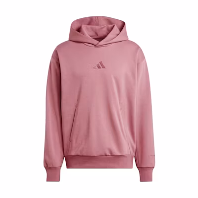 adidas Pink Embroidered Logo Loose-Fit Hoodie IY4136