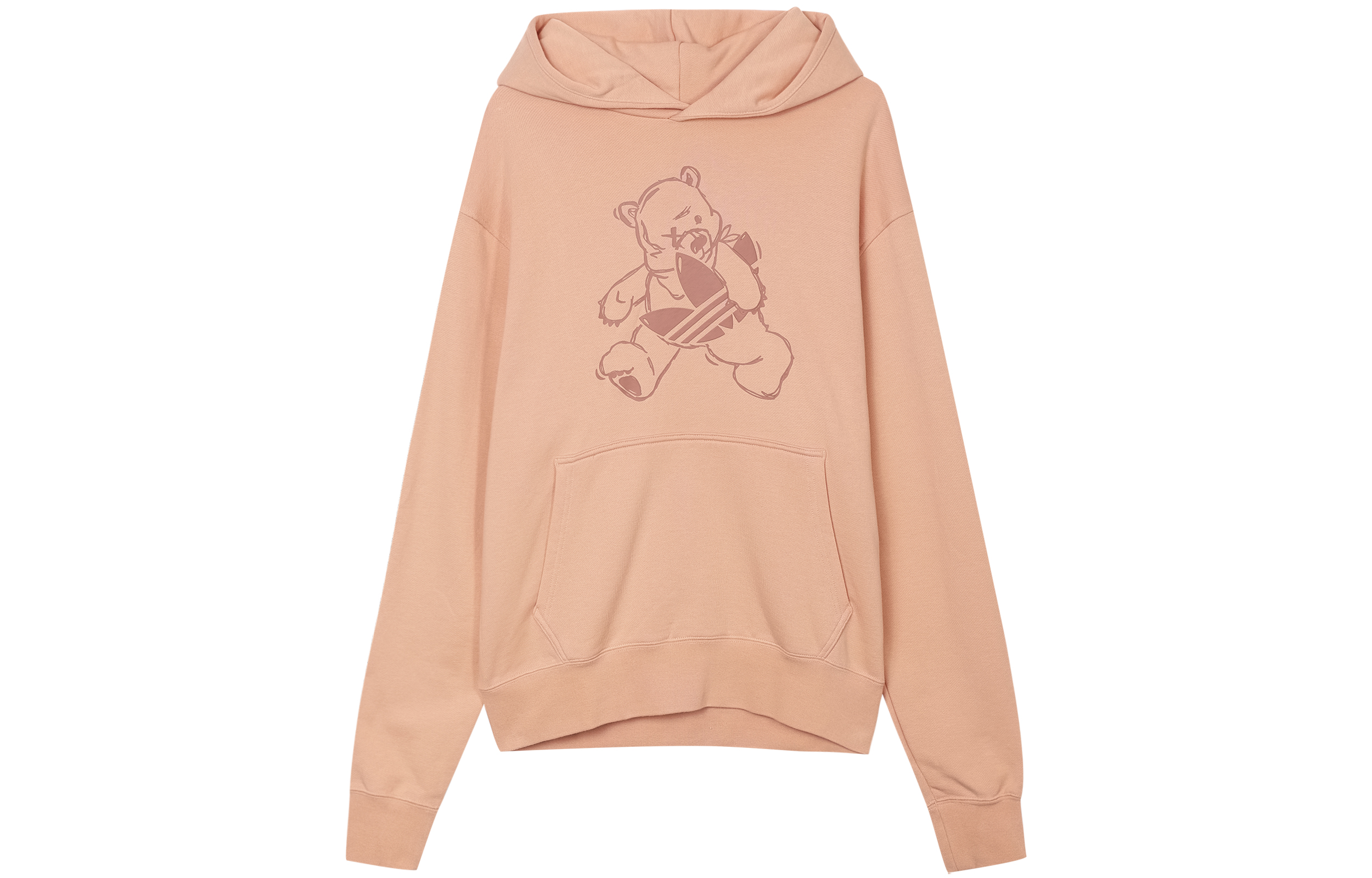 adidas Pink Pullover Sweatshirt with Bear Logo Patch - Unisex Retro Style HJ7820