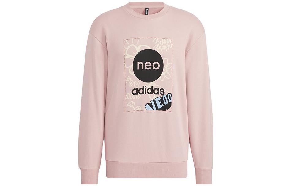 adidas Pink Pullover Sweatshirt with Logo Print HM7434