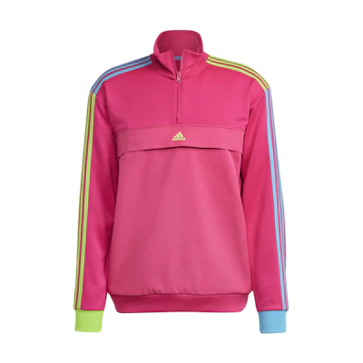 adidas Pink Tricolor Striped Stand Collar Jacket IK7047