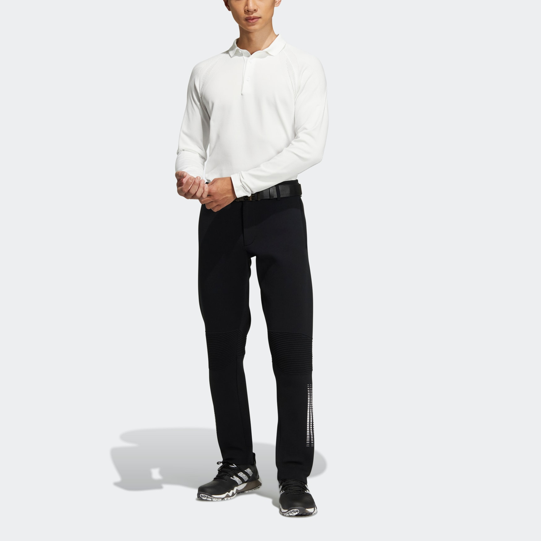 adidas PK JQD  Black Striped Golf Knit Straight-Leg Pants HG1670 圖 3